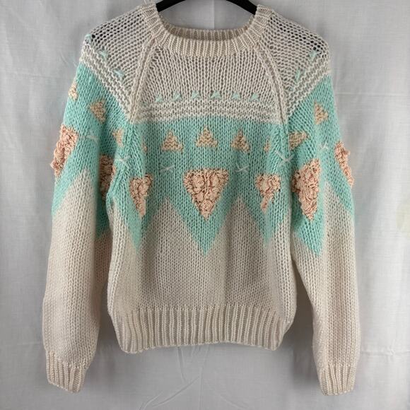 Forindi vintage women’s chunky knit acrylic pullover sweater sz Large - Picture 1 of 6